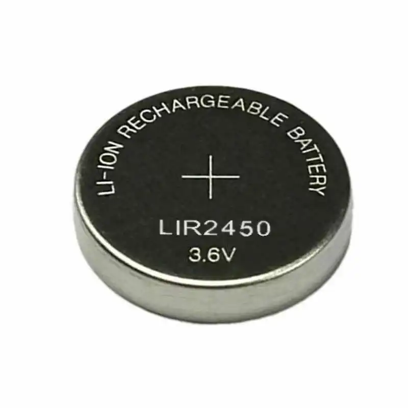 3.6V LiR2450 Rechargeable Coin Button Cell Battery Li-ion replaces CR2450