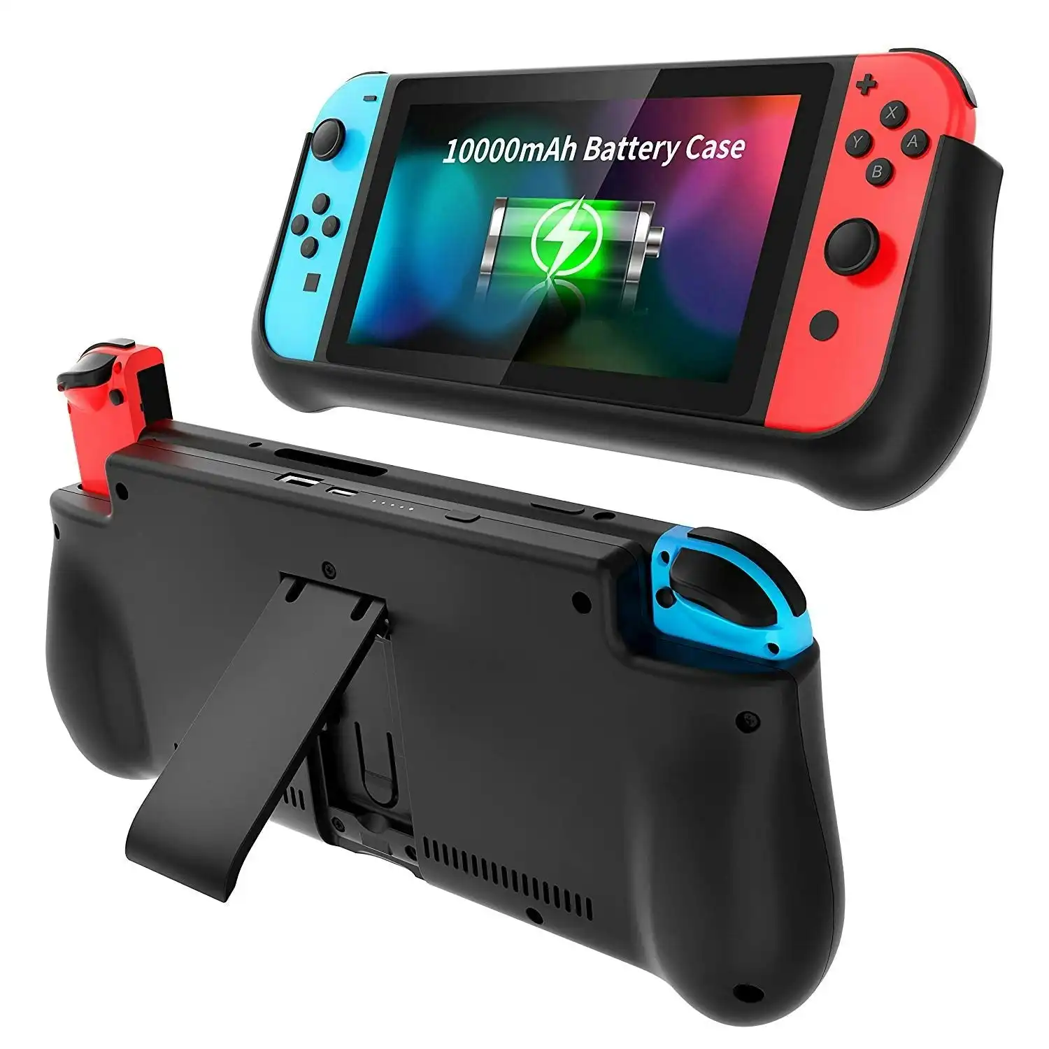 Battery Case and Power Bank Compatible With Nintendo Switch - 10000mAh (Black)
