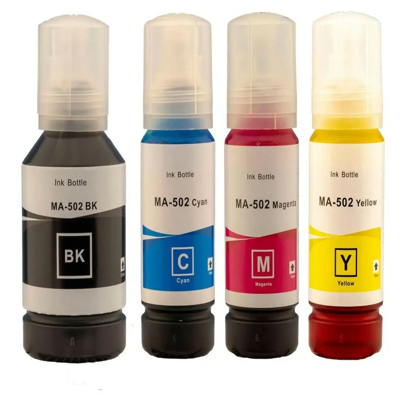 4-Pack Compatible Epson T502 EcoTank Ink Bottles [BK+C+M+Y]