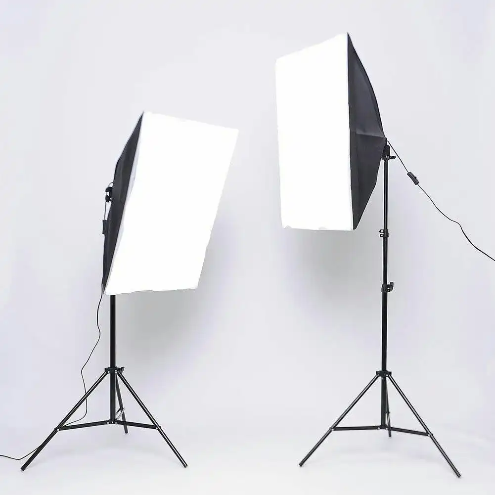 135W Photography Studio Softbox Continuous Lighting Soft Box Light Stand (without Bulbs)