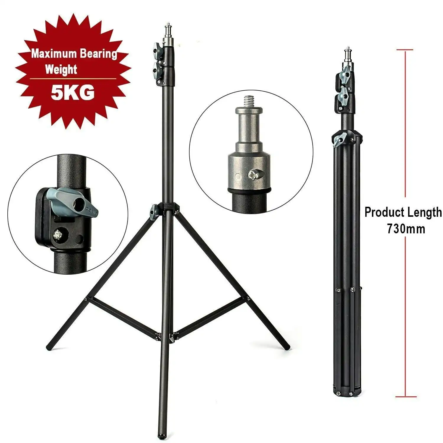 Portable Adjustable Light Stand Tripod For Studio Photo Flash LED Lighting / DSLR