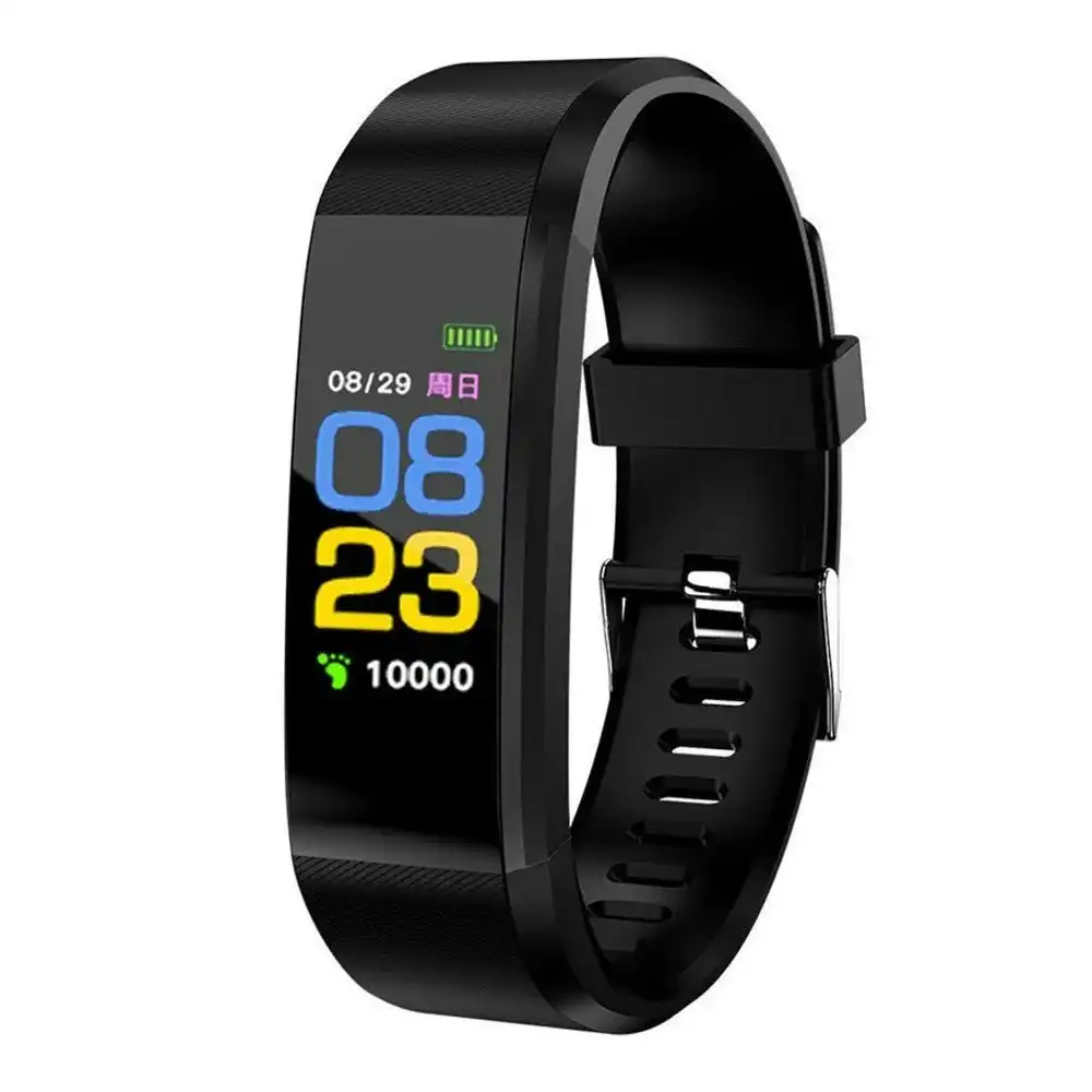 Smart Watch Sport Band Fitness Activity Tracker Kids Fit For Bit iOS Android | Black