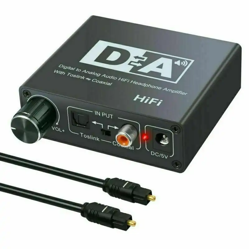 192kHz Digital Optical Coaxial Toslink to Analog RCA L/R 3.5mm Audio Converter