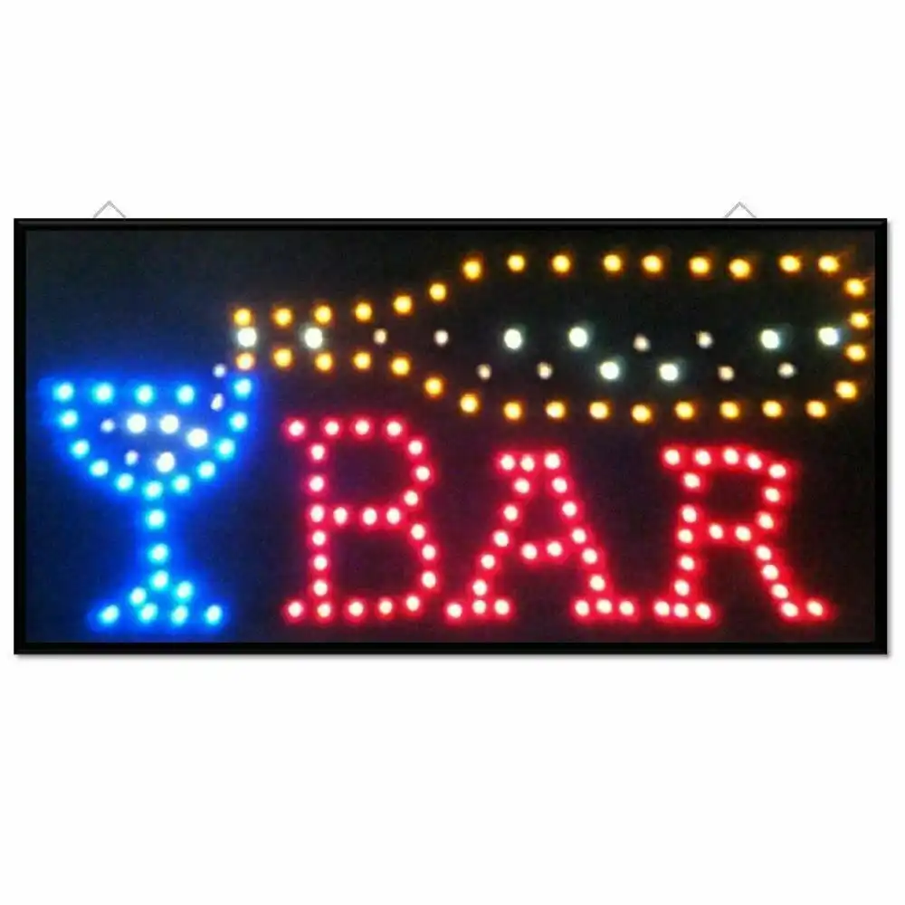 LED Neon Bar Light Up Sign Plate For Business Shop Bar SIZE: 48CM X 25CM