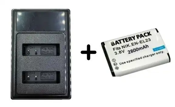 EN-EL23 Replacement Battery + Twin Charger For Nikon Coolpix B700 P610 P610S P900 P900S