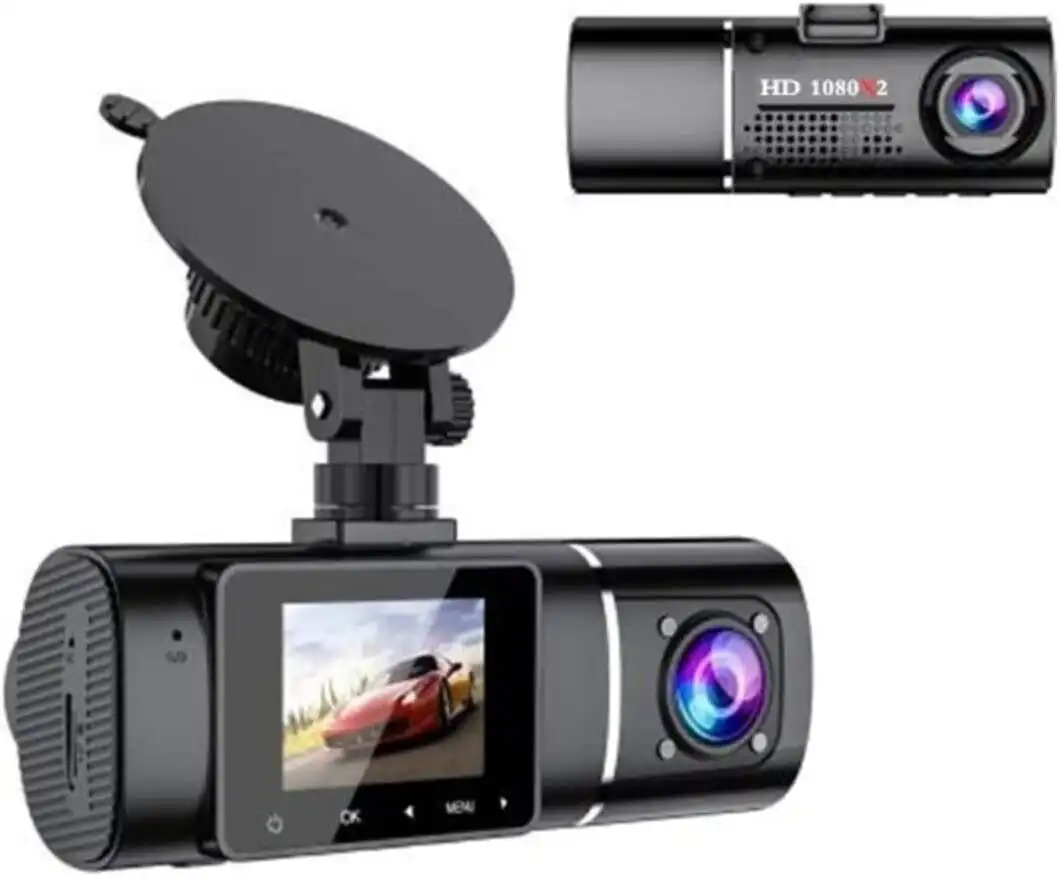 Dual Lens Dash Cam Night Vision, Full HD 1080P Car Recorder Camera 1.5inch LCD