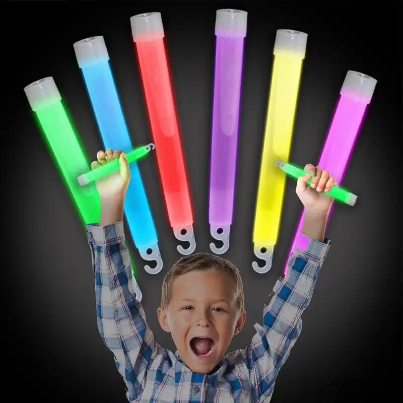 [100 Pack] 6 Inch Mixed Glow sticks Bulk Party Rave Light Disco Glow in The Dark