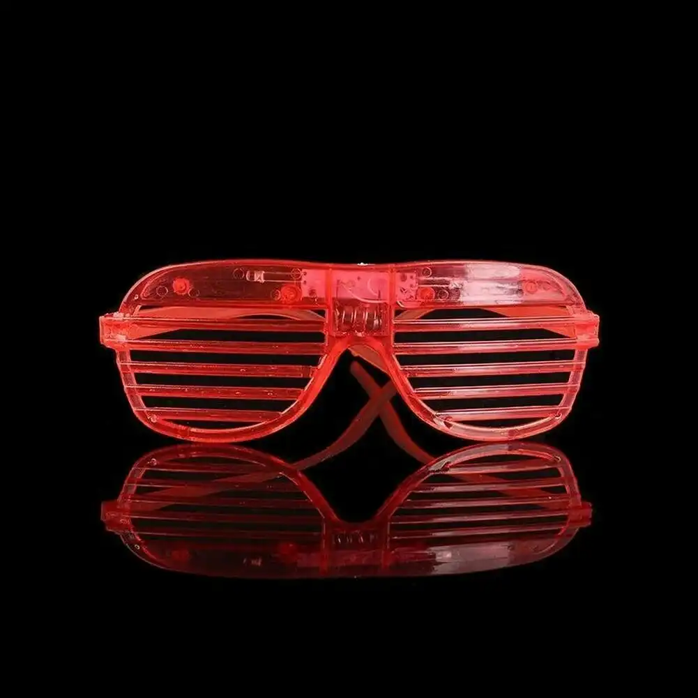 Red LED Glasses Light Up Shutter Shades Sunglasses Glow In The Dark Neon Party Toys
