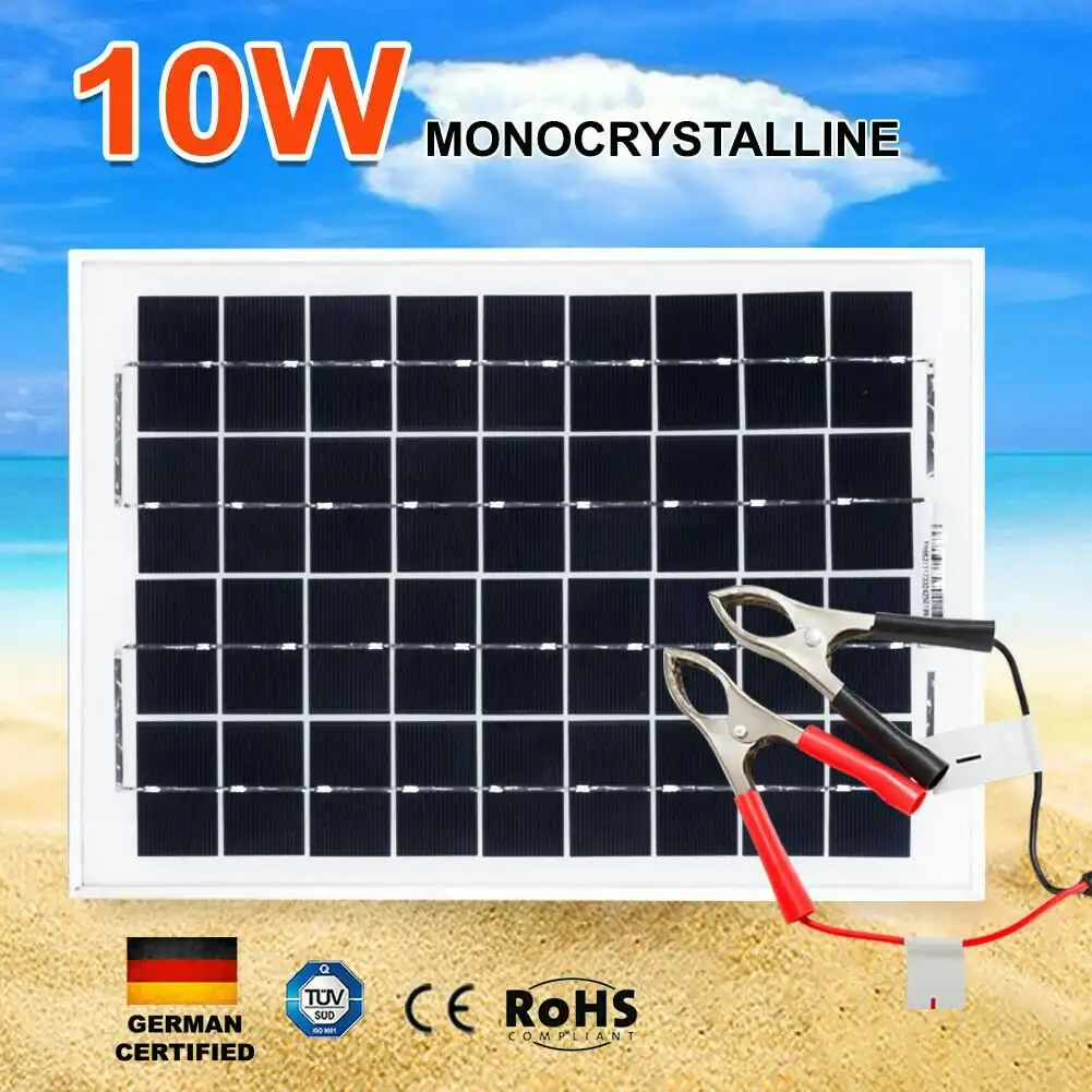 10W Solar Panel Kit 12V Power Caravan Camping Battery Charging Home Garden