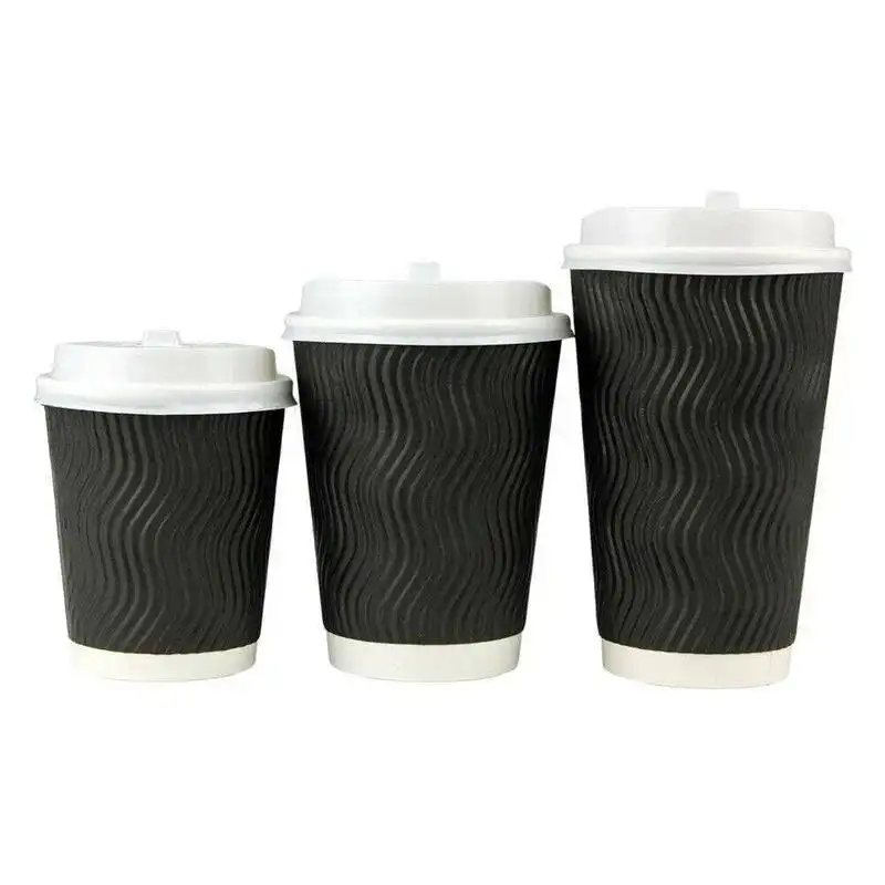 8oz (Small) 50pcs Disposable Coffee Cups Bulk Takeaway Paper Triple Wall Take Away