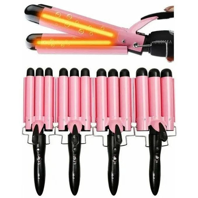 Triple 3 Barrel Ceramic Hair Curler Curling Iron Salon Styler Crimper Waver Hot [28mm]