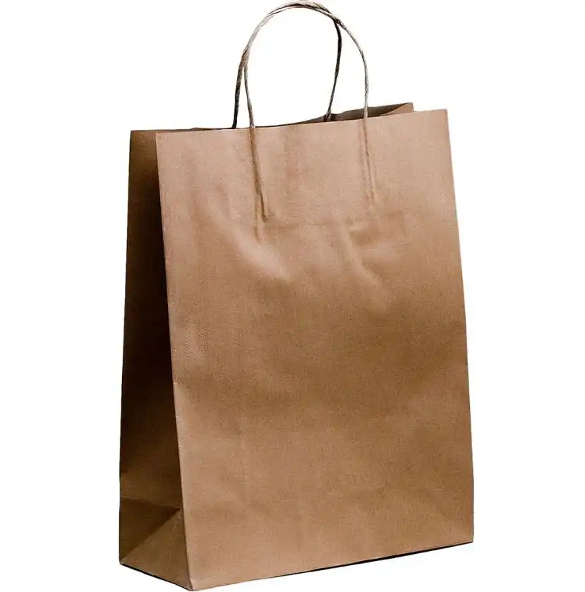 XLarge | 50 Pack Paper Carry Bags (Brown)