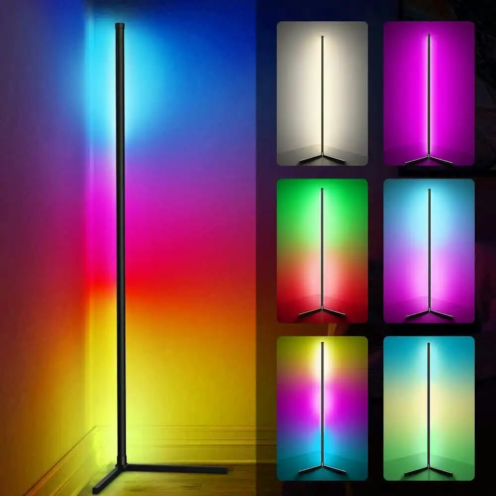RGB LED Floor Corner Lamp Light Stand Bluetooth Streaming Gaming Decoration