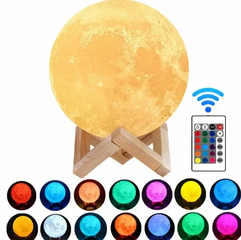 3D Magical Moon Lamp USB LED Night Light Moonlight Touch Sensor 16Colors