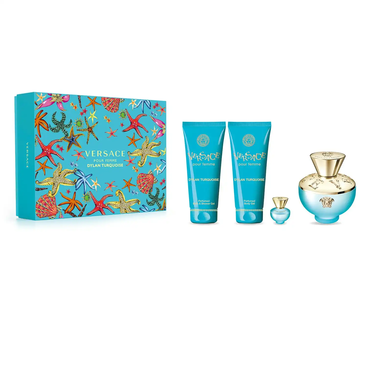 Versace Dylan Turquoise EDT 100ml 4 Piece Gift Set