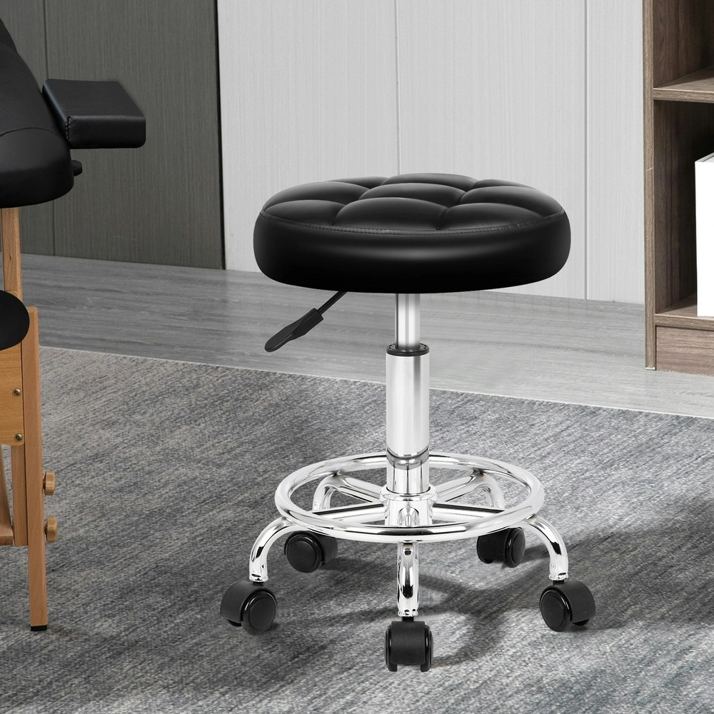 Alfordson Salon Stool Round Swivel Barber Hair Dress Chair Gas Lift Riley Black