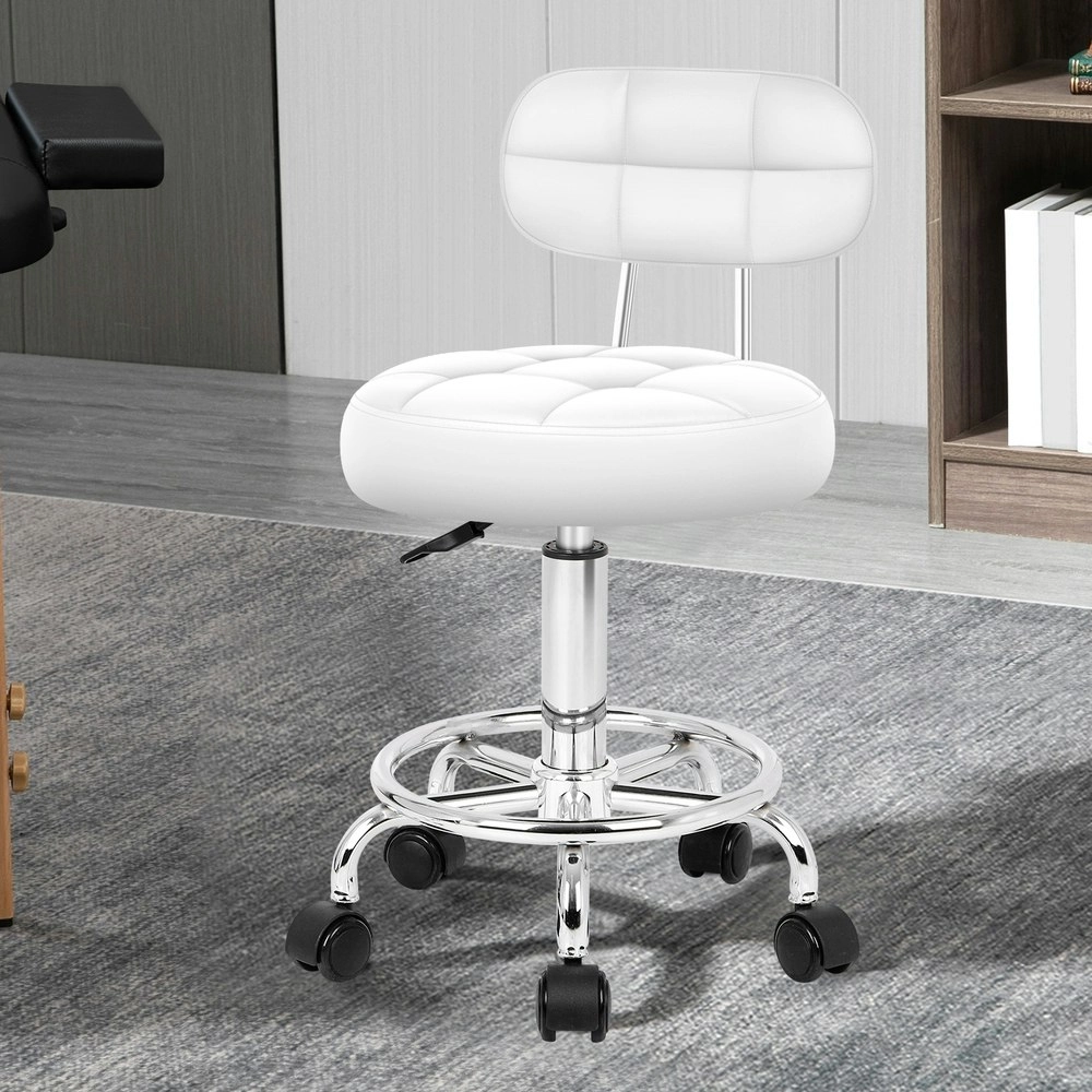 Alfordson Salon Stool Backrest Swivel Barber Hair Dress Chair Riley White