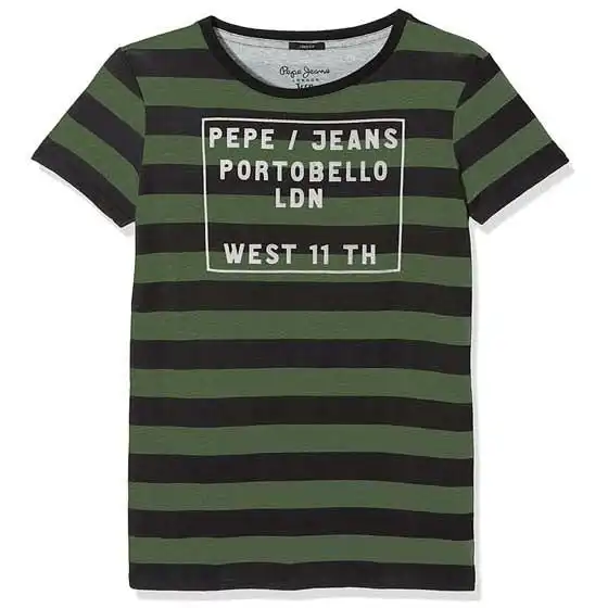 Pepe Kids Pepe Jeans Teen Boys Short Sleeve T-shirt In Army Green