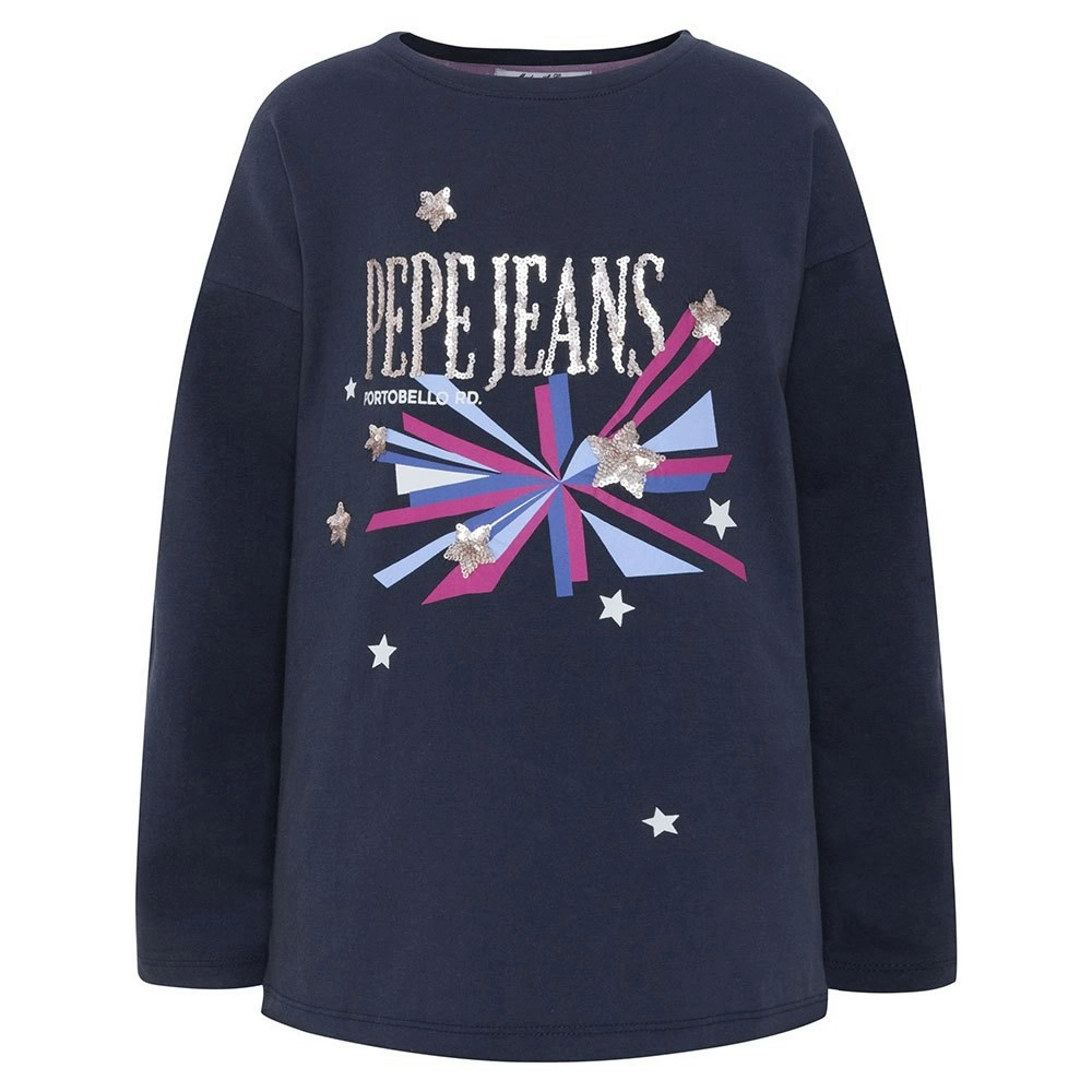 Pepe Kids Pepe Jeans Girls Melissa Long Sleeve T-shirt In Navy