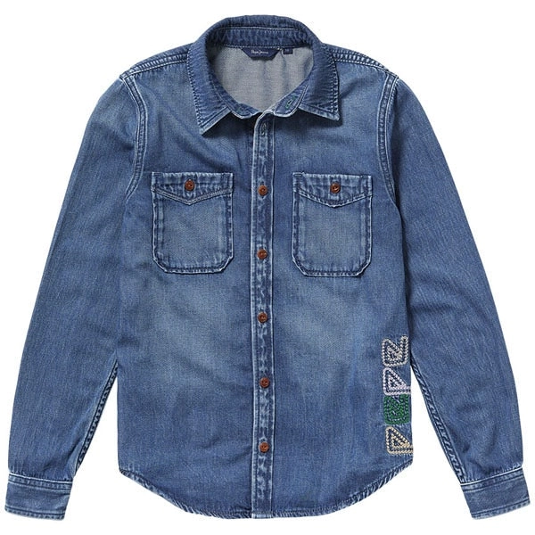 Pepe Kids Pepe Jeans Boys Colin Shirt Denim