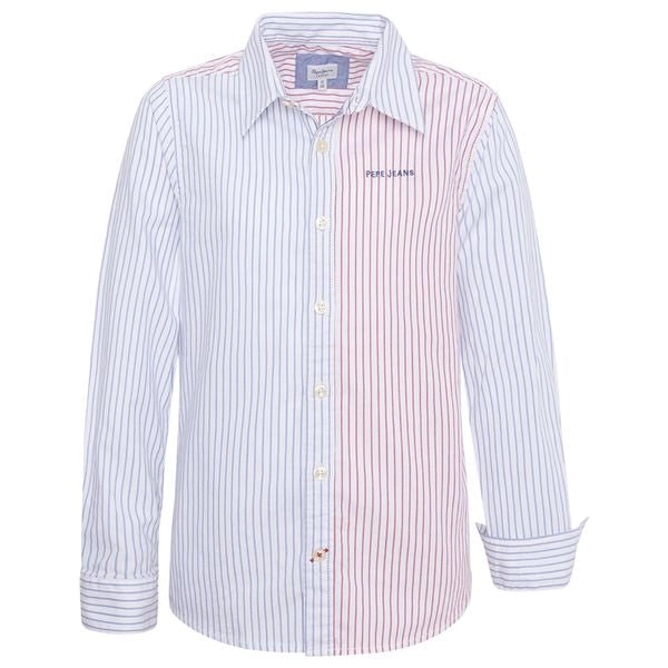 Pepe Kids Pepe Jeans Boys Finn Stripe Shirt Blue/red