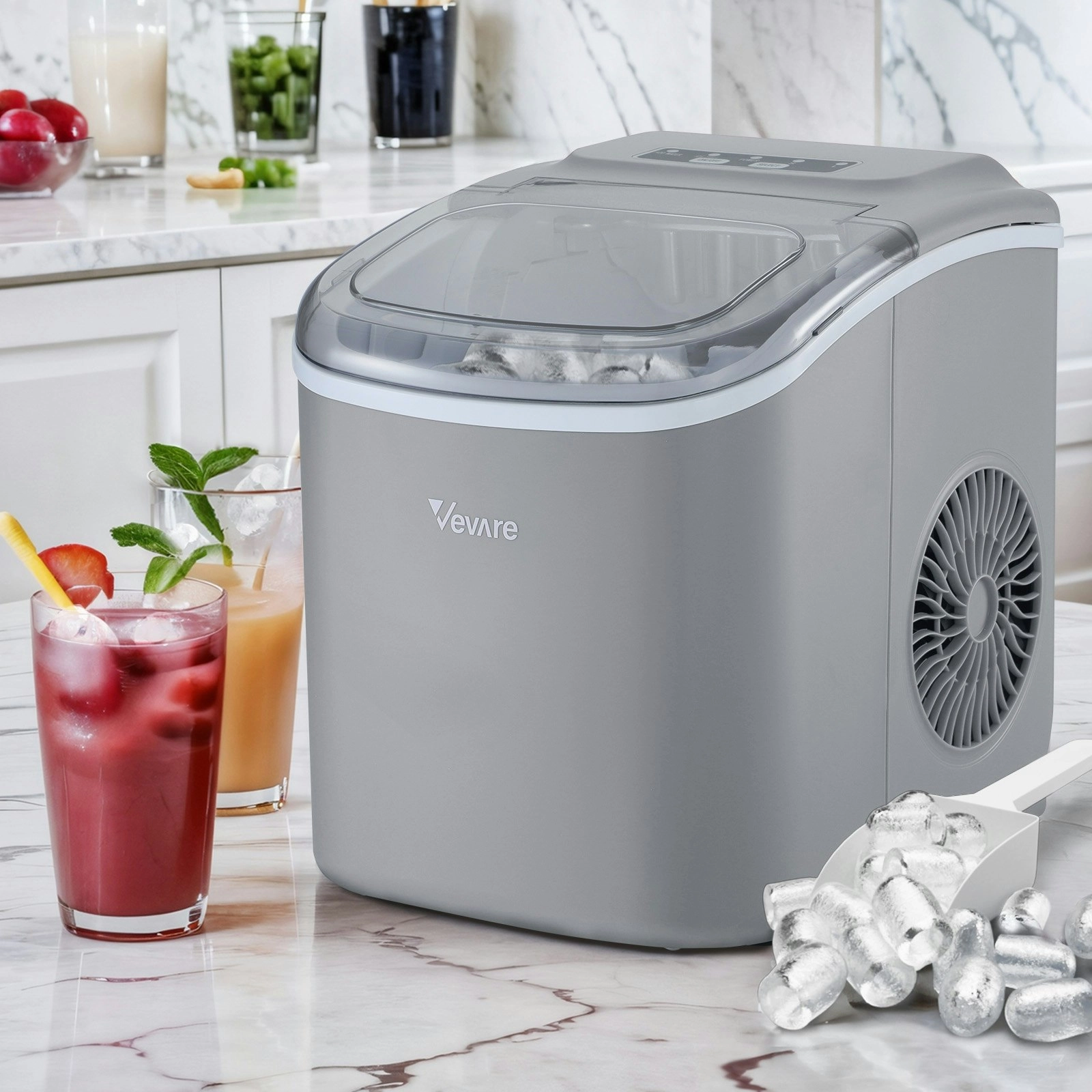 Vevare Portable Ice Maker Machine Grey