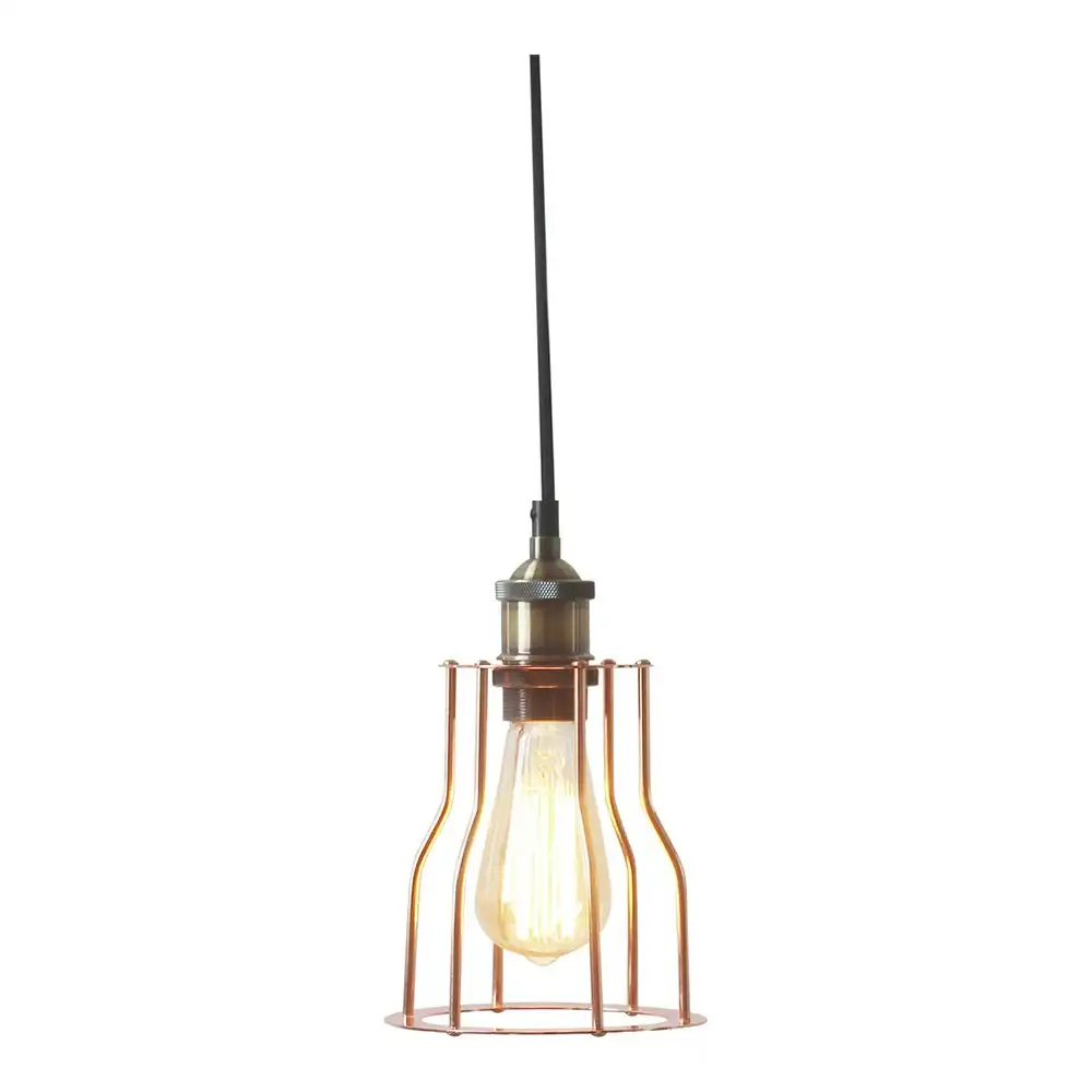 Luminite Rustic Matt 23cm Metal Pendant Lamp Home Hanging Ceiling Light Copper