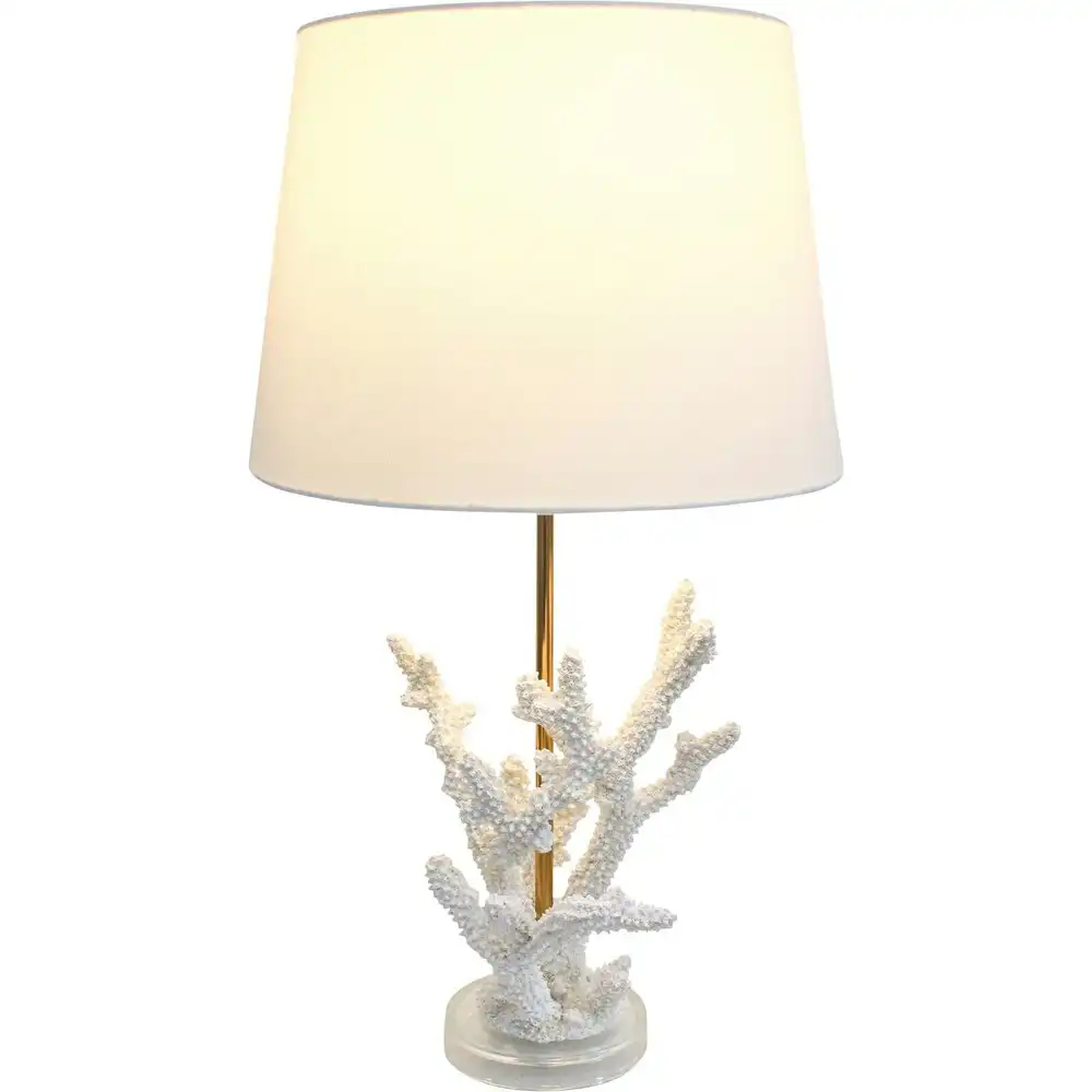 LVD Coral Reef Resin/Metal/Linen 62cm Lamp /Office Desk/Table Lampshade