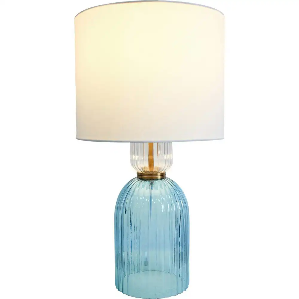 LVD Adele Glass/Metal/Linen 56cm Lamp Home/Office Decor Desk/Table Lampshade Sky