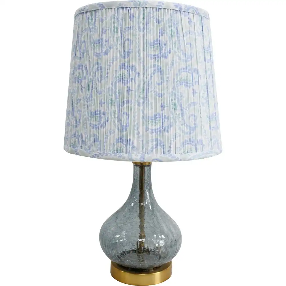 LVD Farrow Forest Glass/Metal/Linen 77.5cm Lamp /Office Table Lampshade