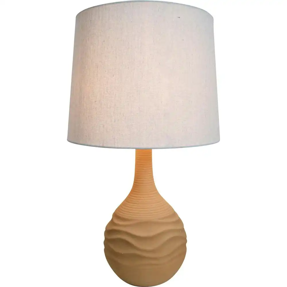LVD Sahara Ceramic/Linen 61cm Lamp /Office Room Table Lampshade Natural