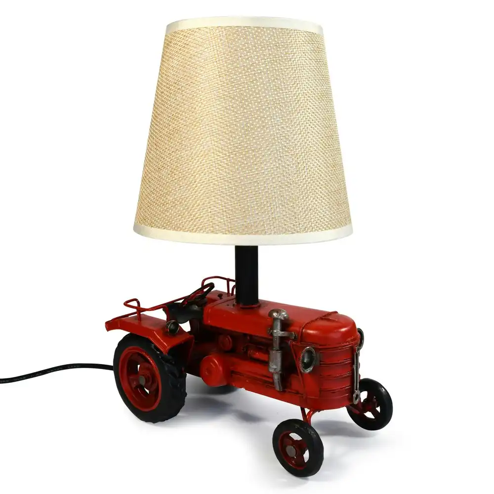 Auto Petit USB LED Desk/Table Lamp Tractor 17.5x25.5cm Retro Home Décor Red