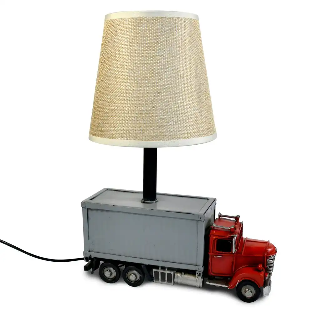 Auto Petit USB LED Desk/Table Lamp Container Truck Home Décor 21x27cm Red