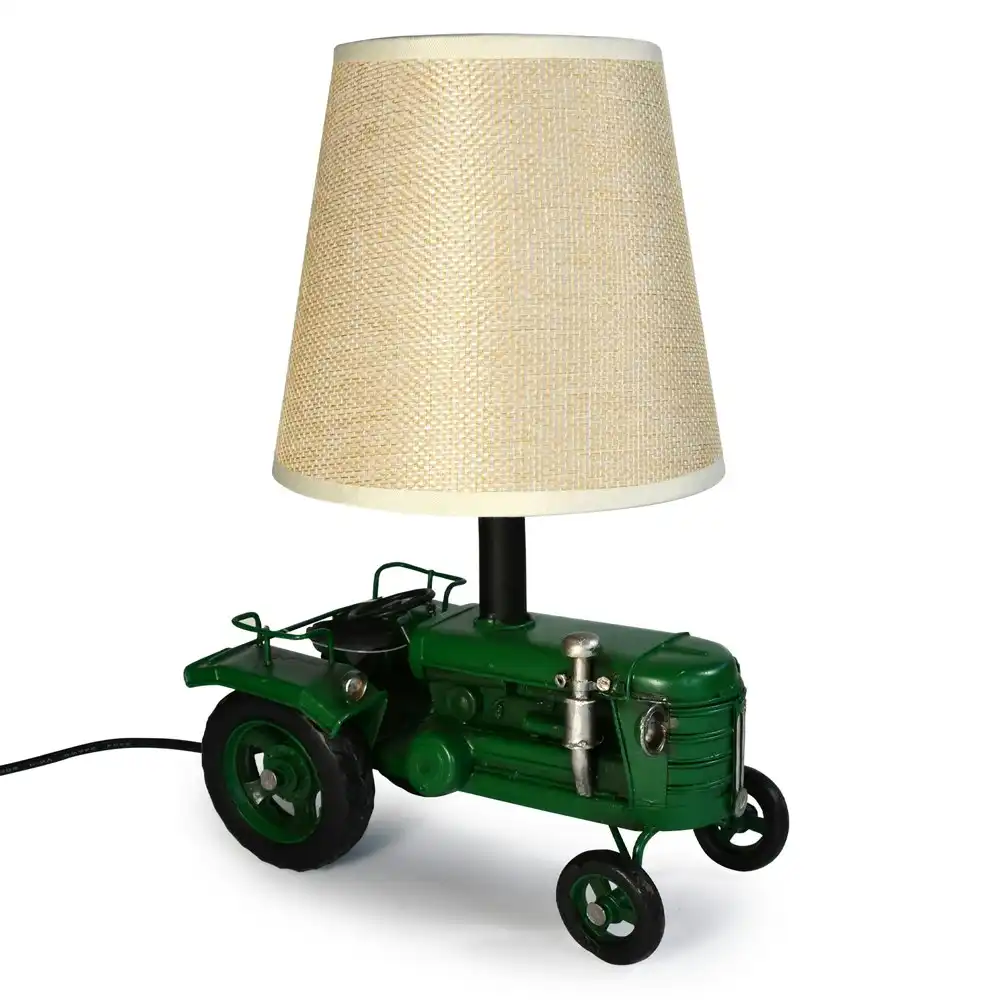 Auto Petit USB LED Desk/Table Lamp Tractor 17.5x25.5cm Retro Home Décor Green