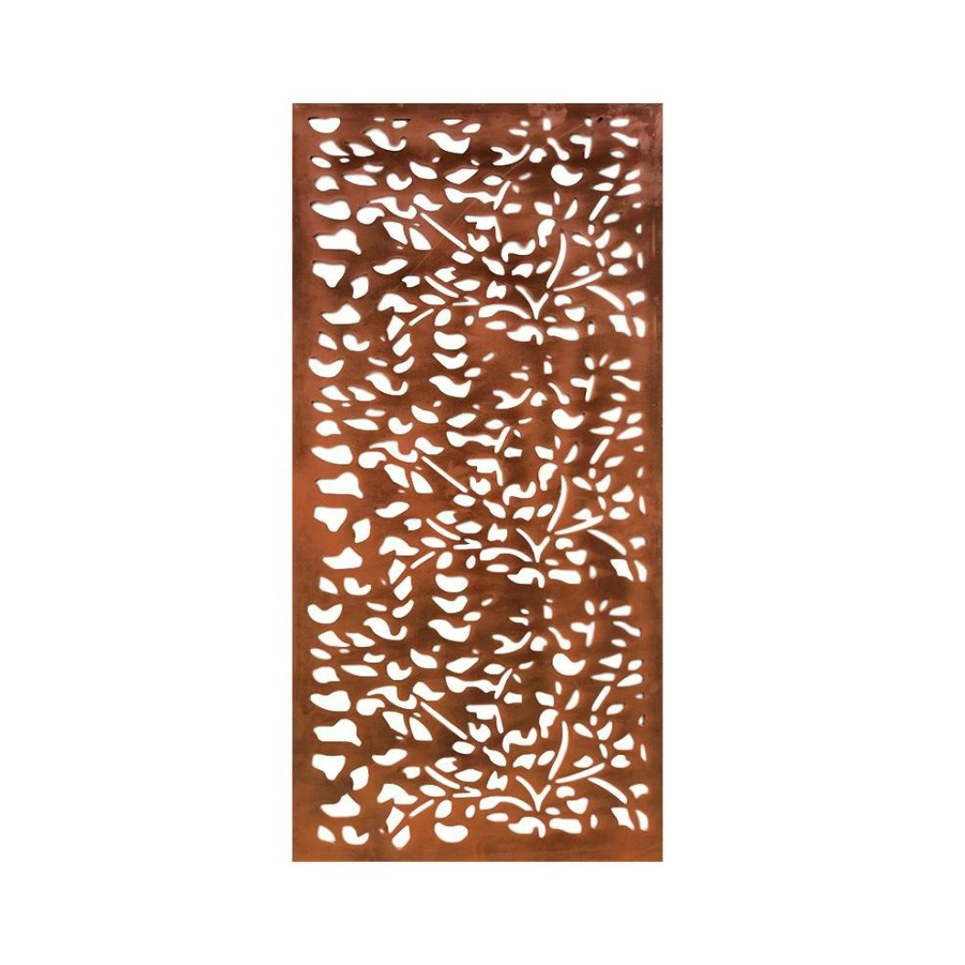 Real Rust Steel Screen Flora 1800 x 900mm