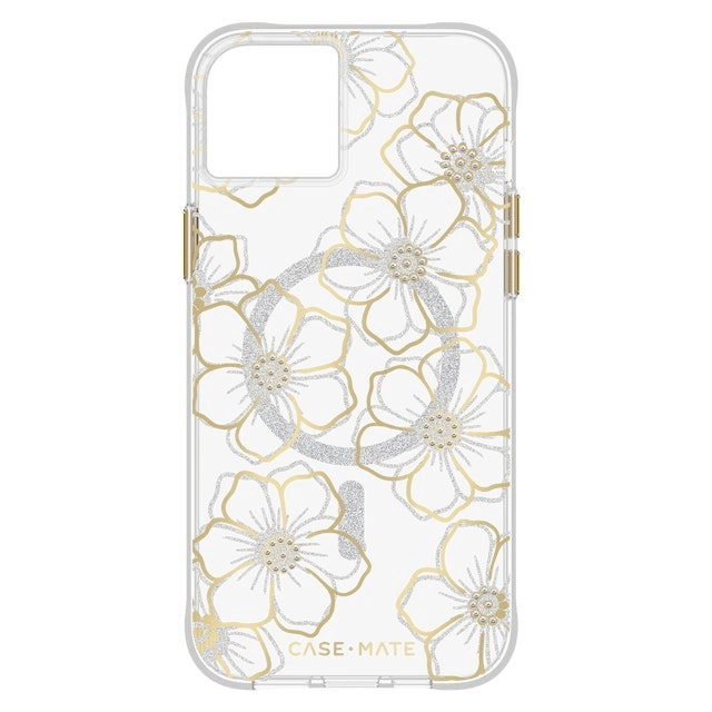 Case-Mate Floral Gems MagSafe Case For iPhone 15 Plus - Gold