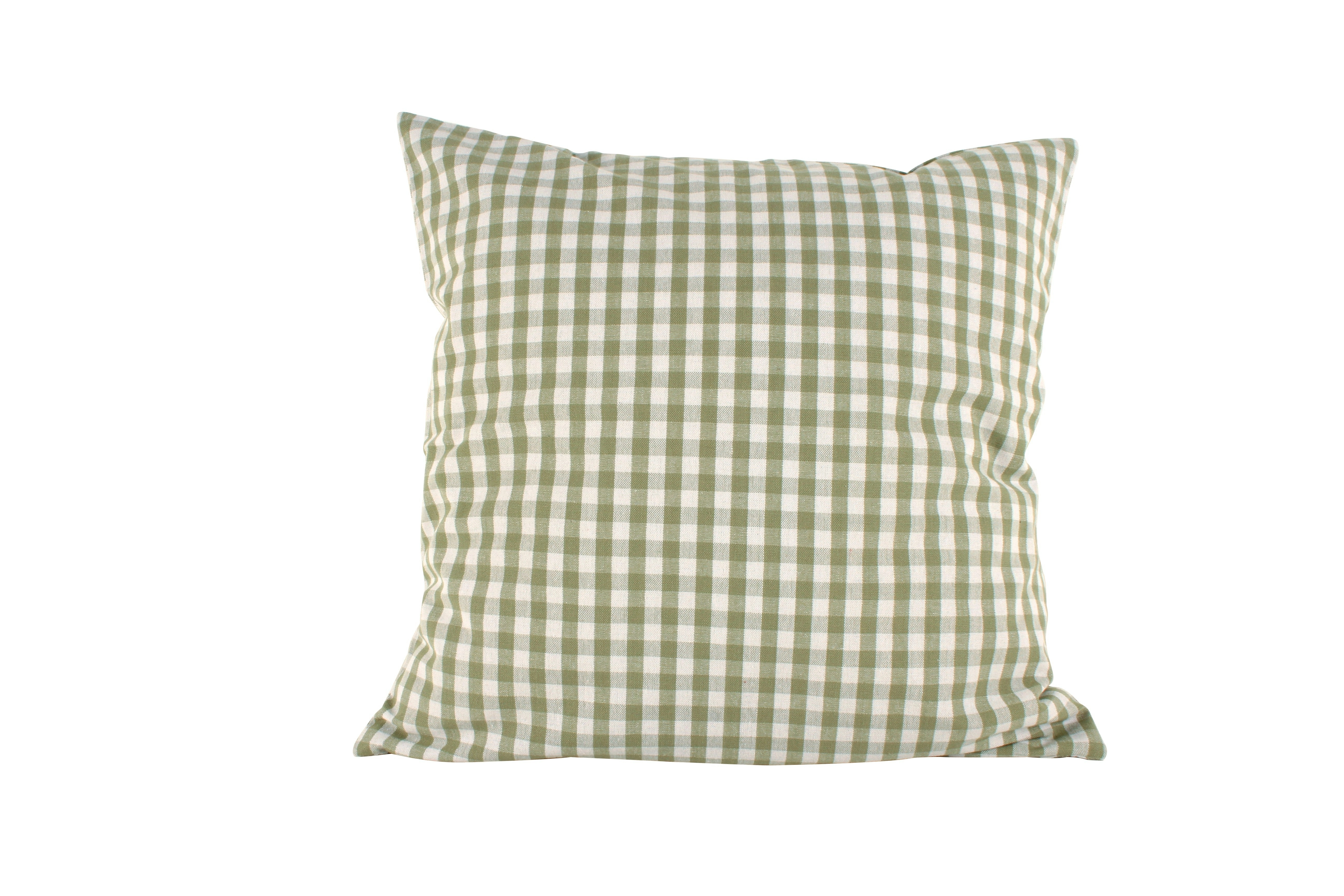 Sage Cotton Gingham Cushion 50 x 50cm