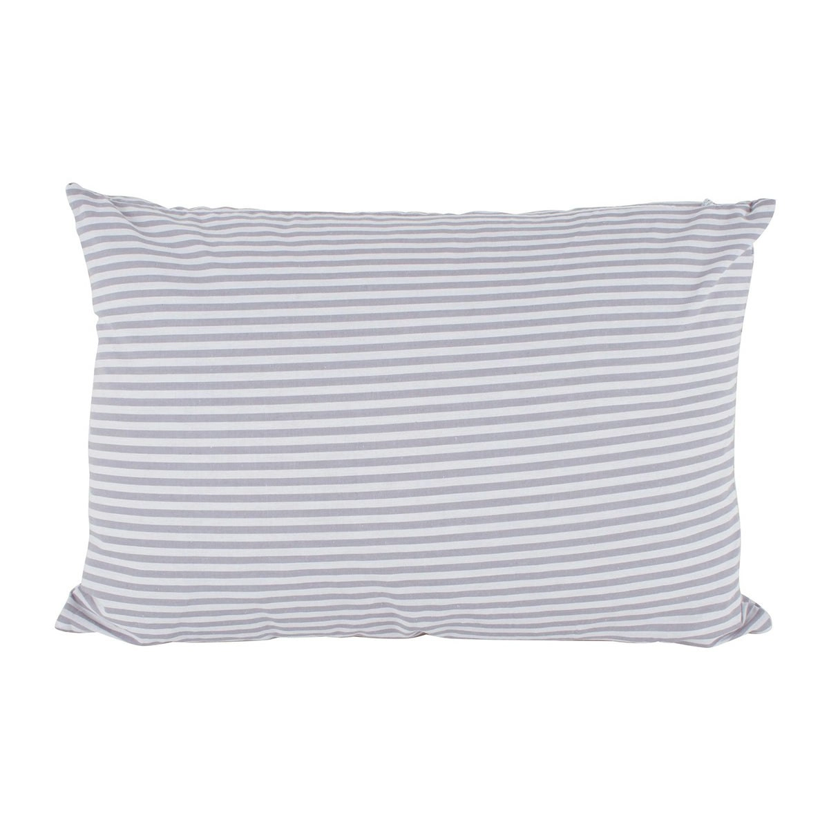 Grey Cotton Stripe Cushion 45 x 30cm