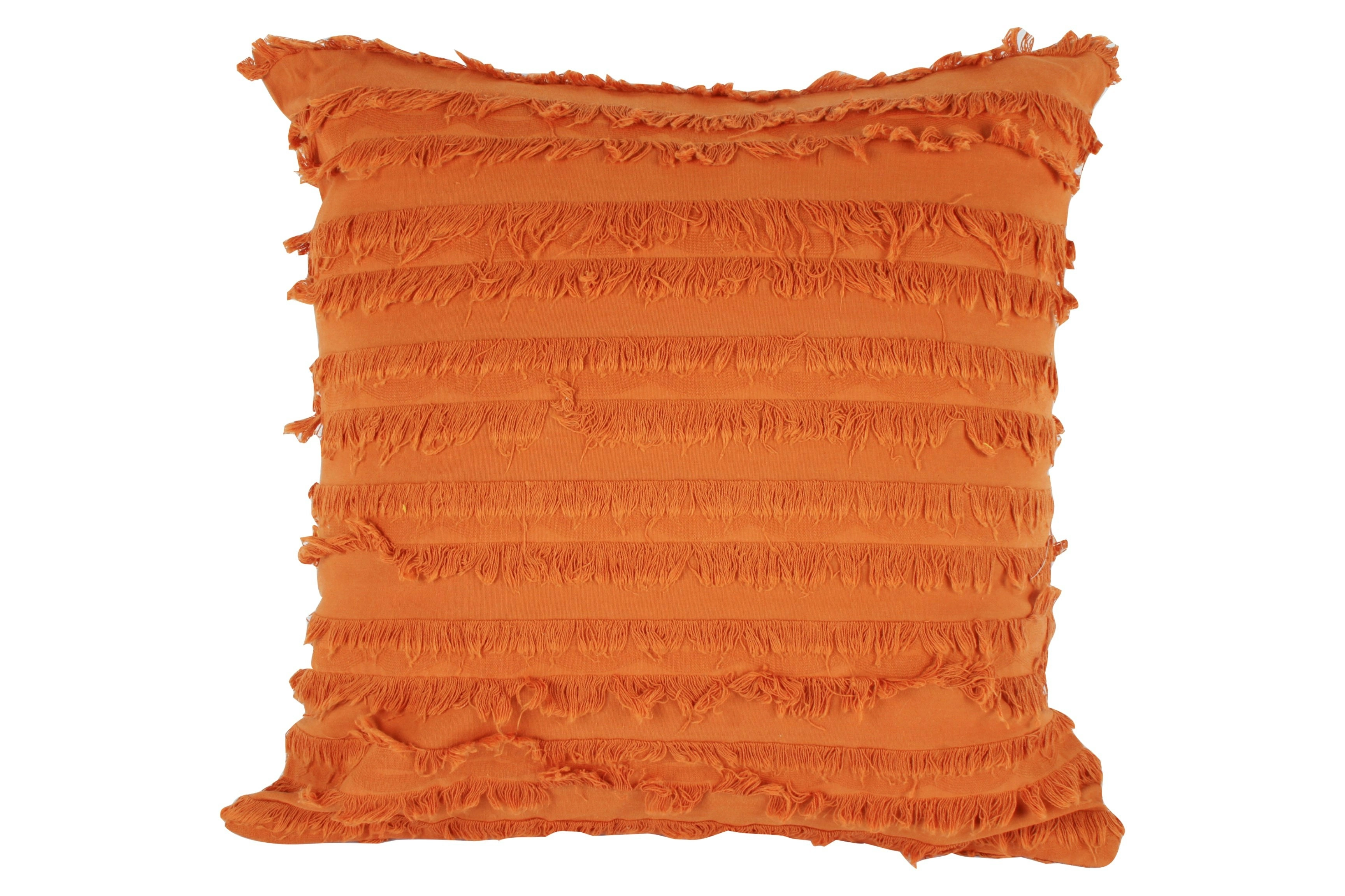 Rust Fringed Cushion 45x45cm