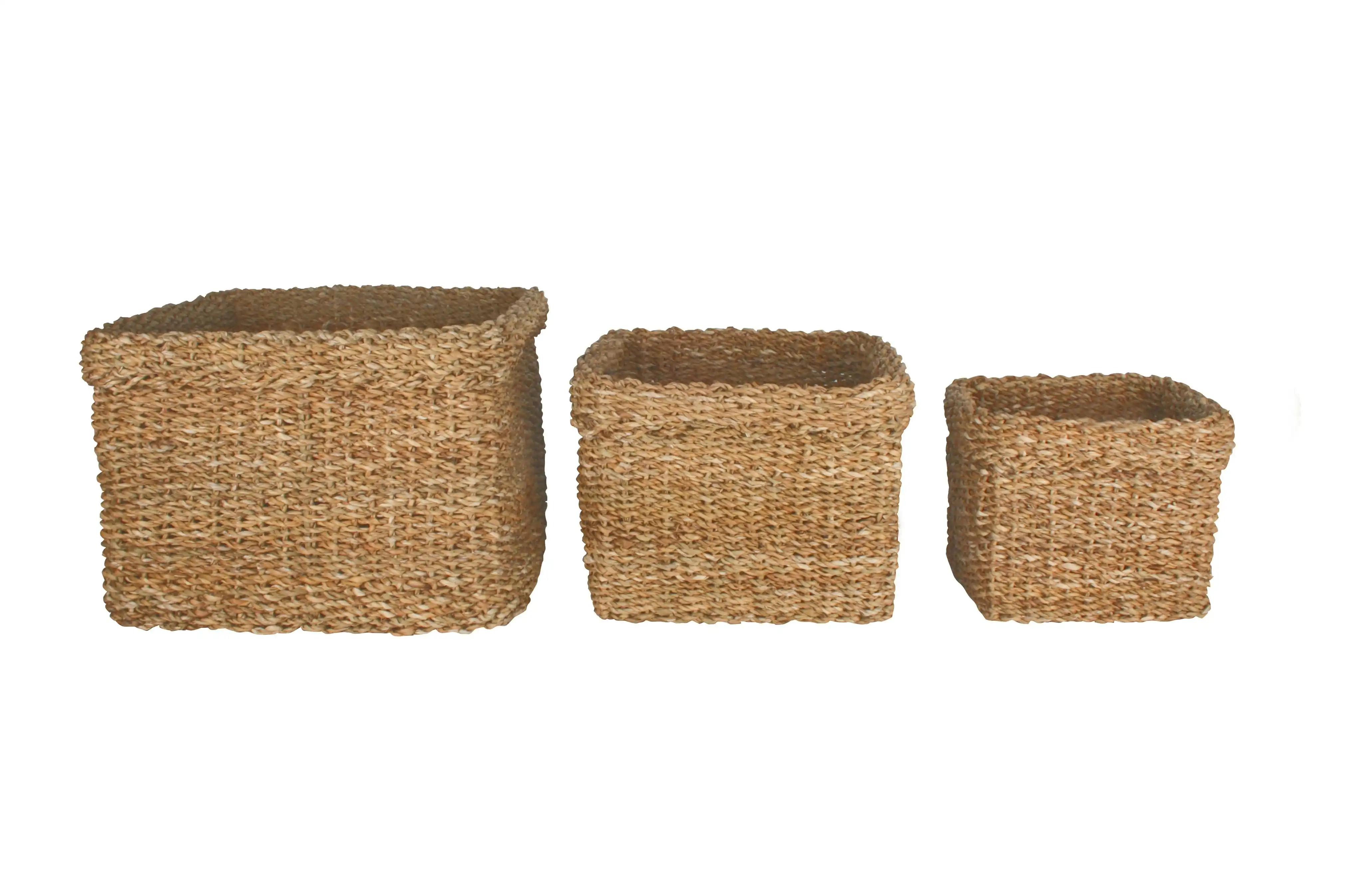 Yallingup Set Of 3 Sea Grass Square Basket