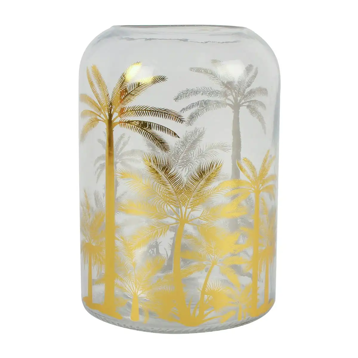 Hana Gold Leaf Palm Glass Vase 24 x 17 x 17cm