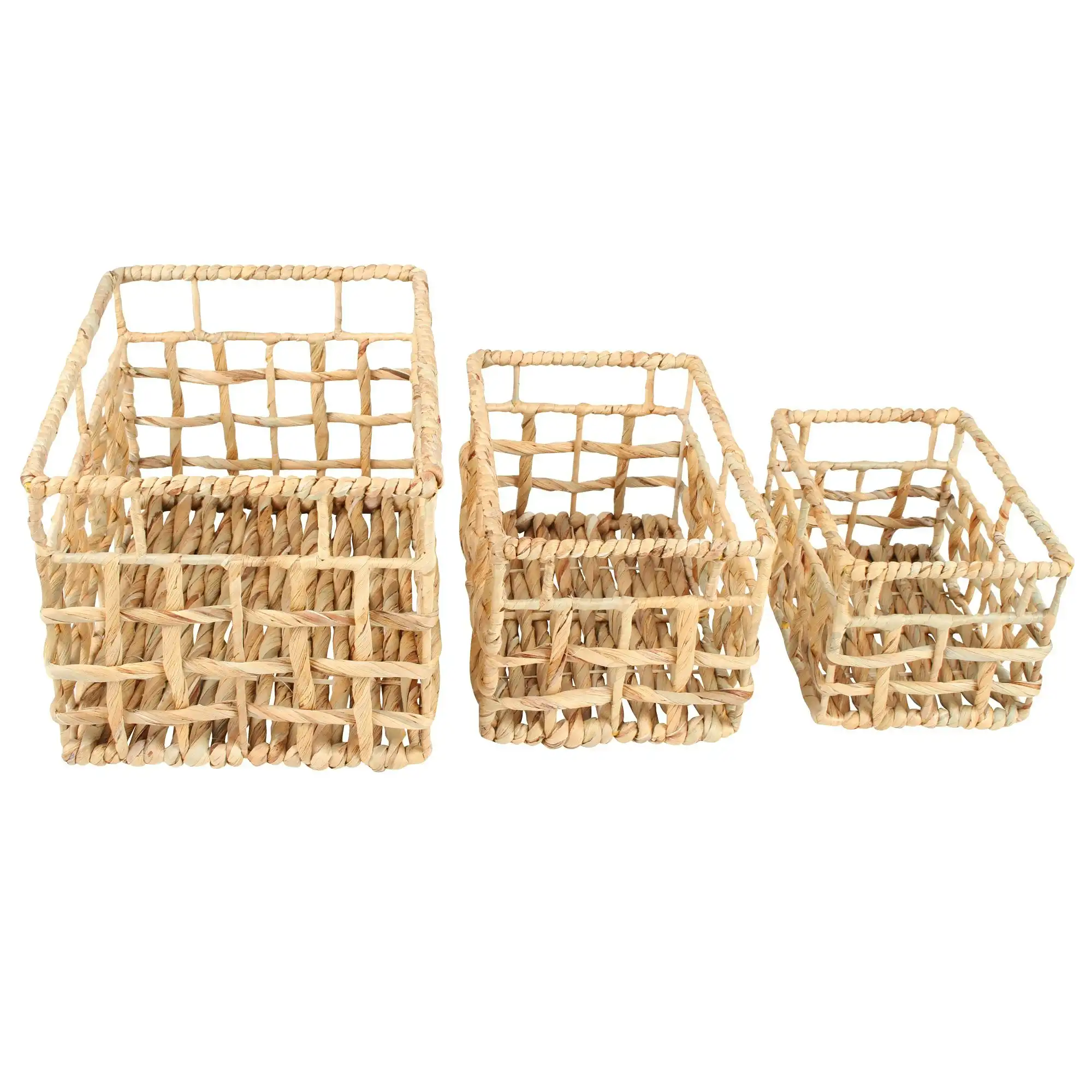 Set Of 3 Lai Water Hyacinth Baskets