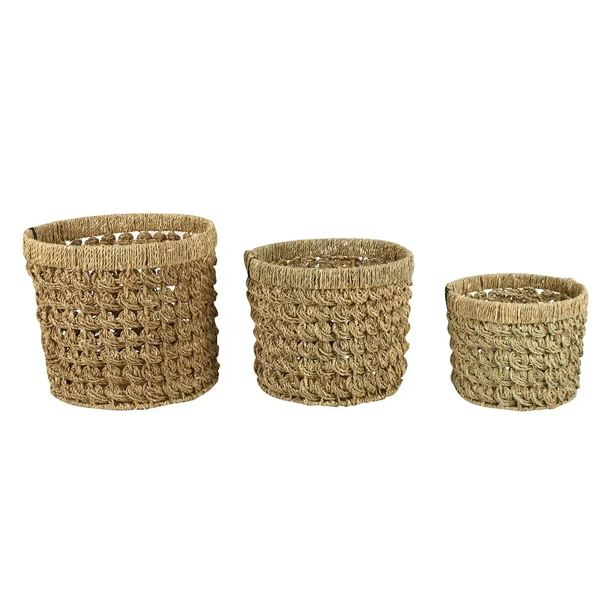 Billi Set Of 3 Round Seagrass Baskets