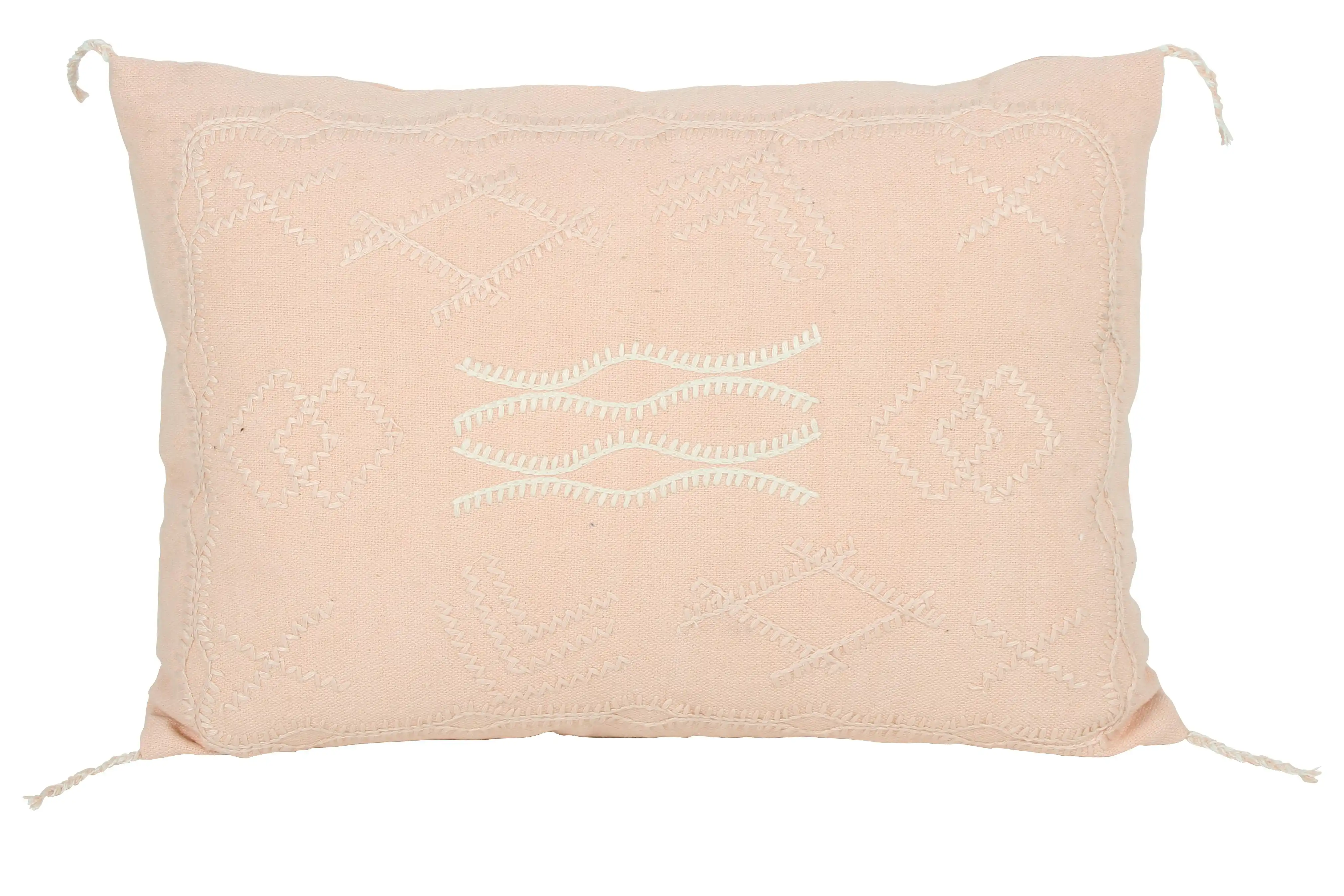 Indra Embroidered Cushion Dusty Pink 50 x 35cm