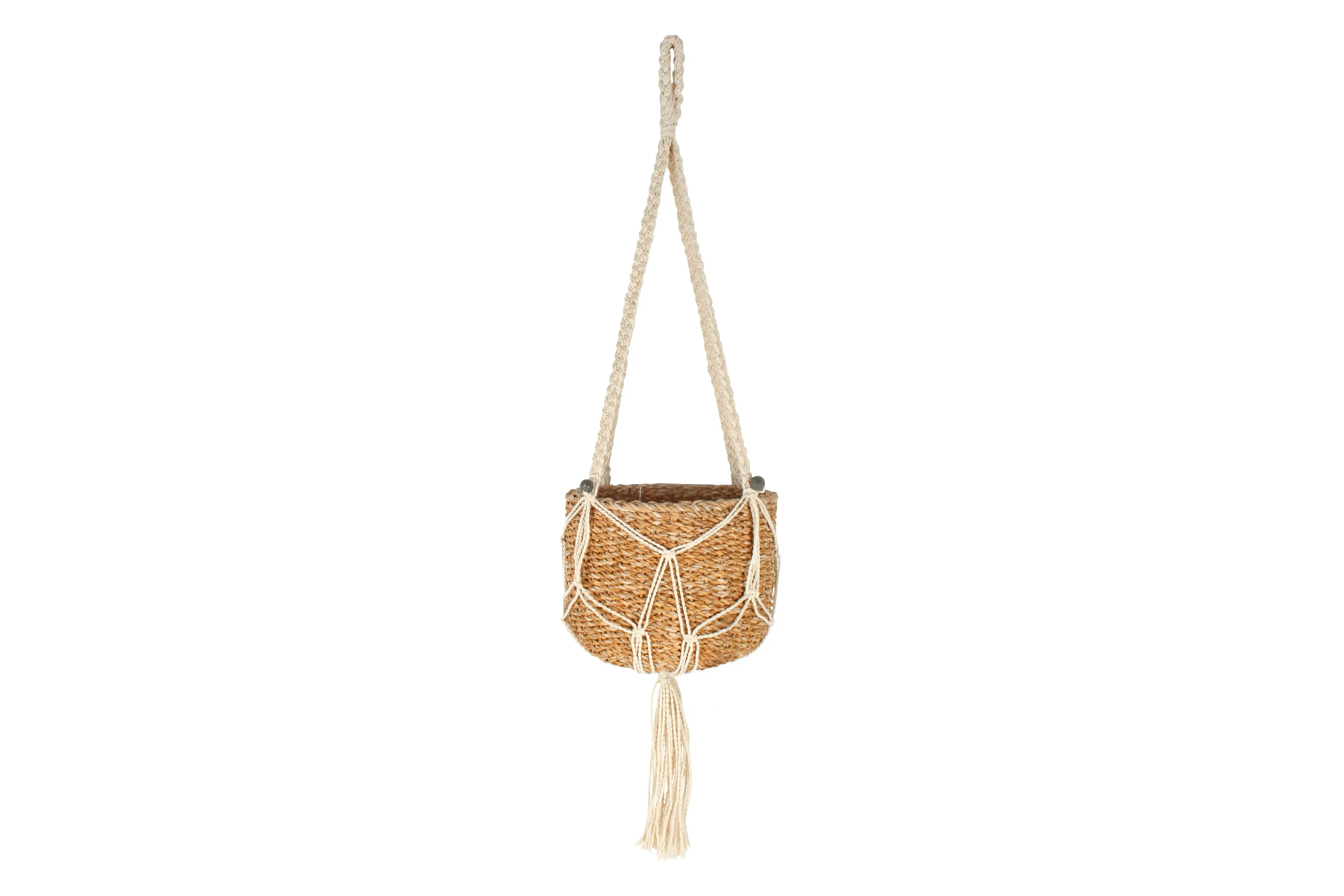 Aura Macrame And Seagrass Pot Plant Hanger 110 x 25 x 20cm