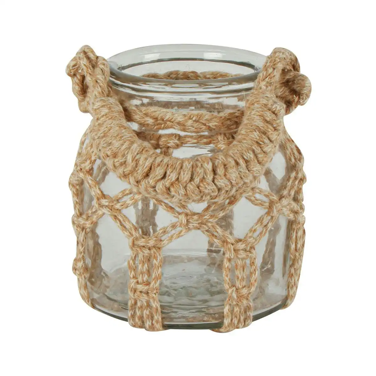 Haydn Macrame Glass Lantern 16 x 16 cm