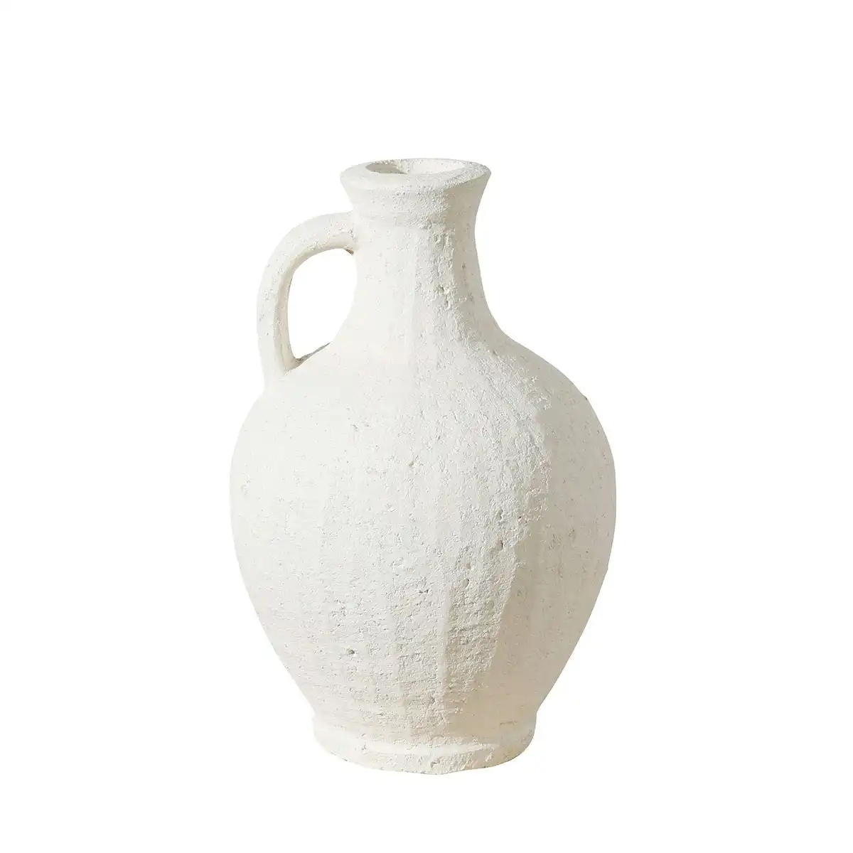 Ofelia Terracotta Vase Textured White 30 x 20 x 20cm