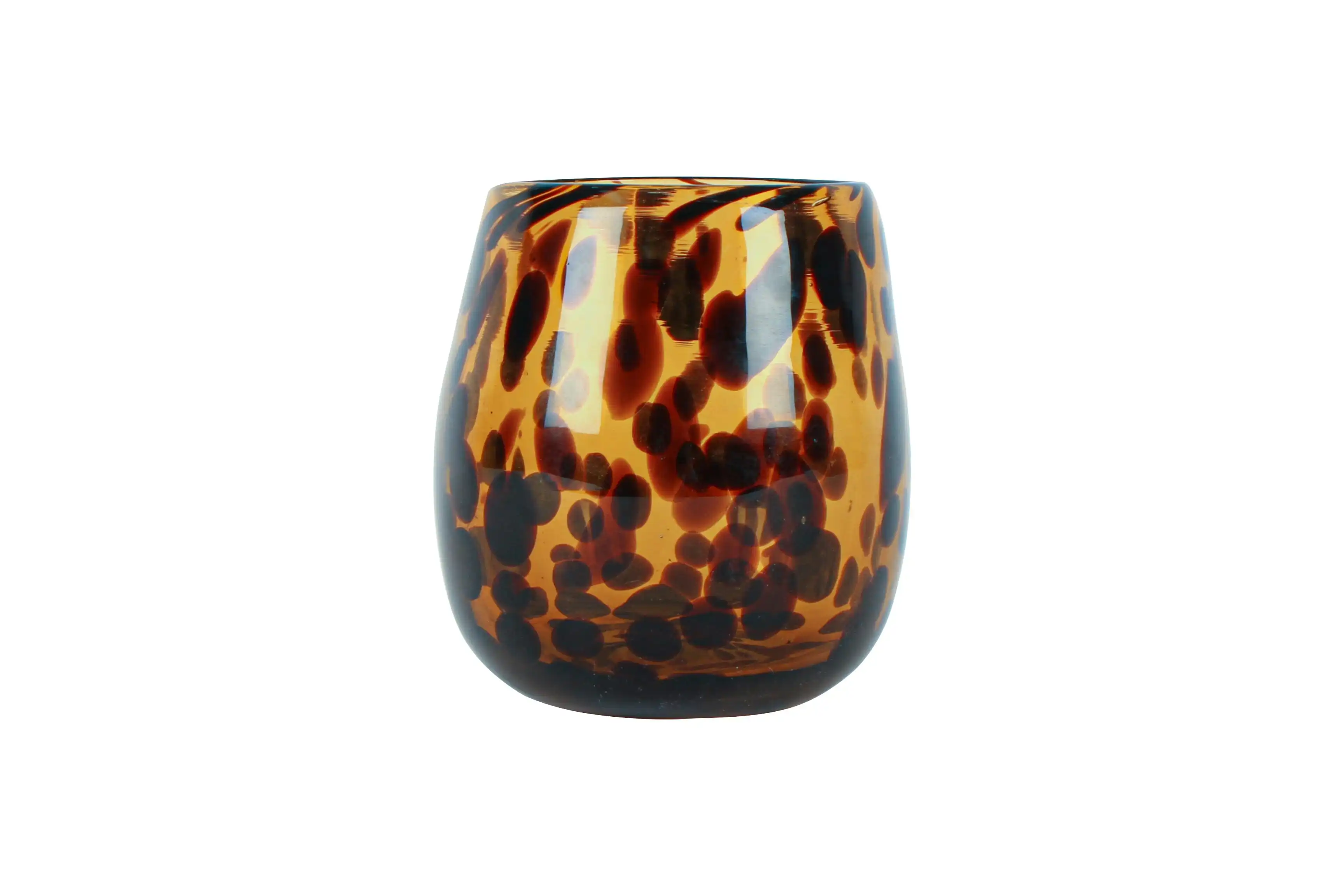 Easton Amber Leopard Vase 13 x 12cm