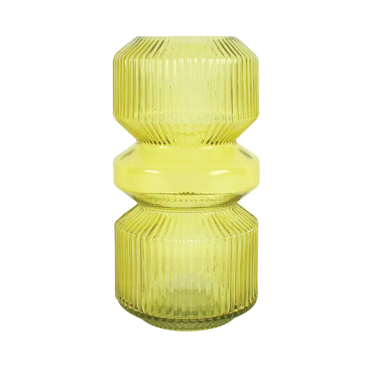 Bil Ribbed Glass Cylinder Vase 25 x 13 x 13cm