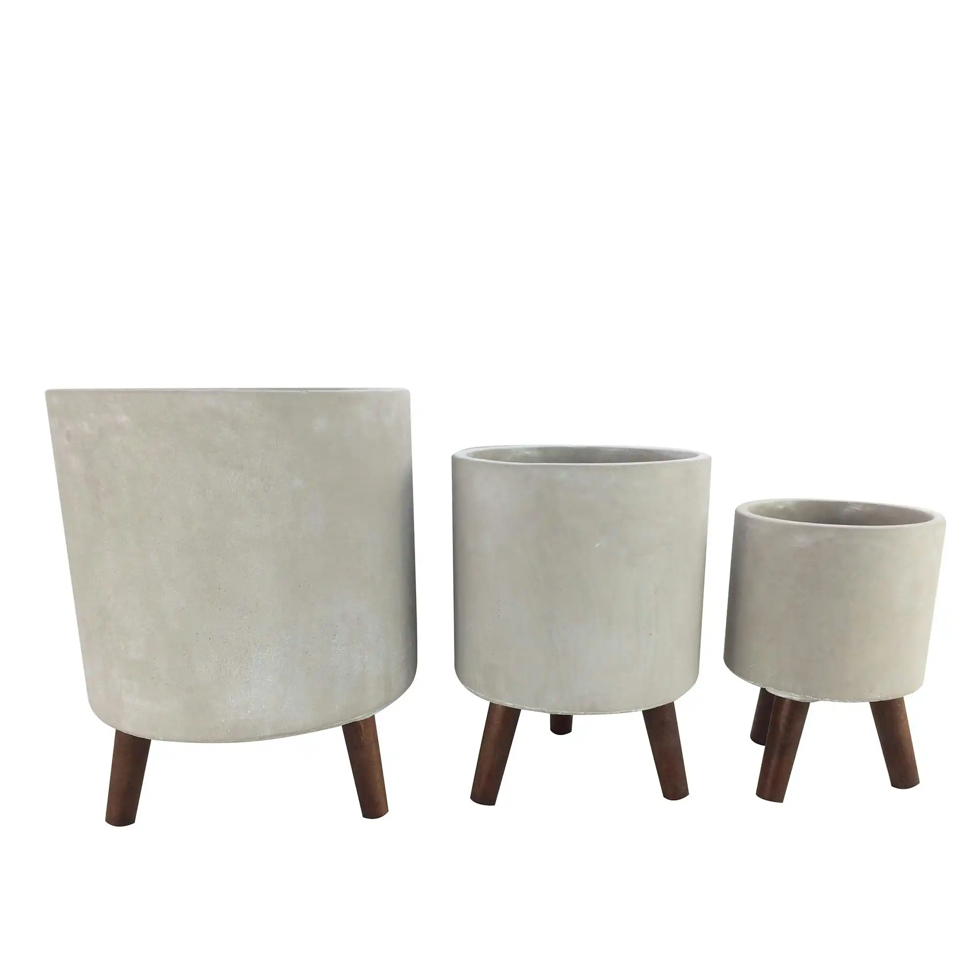 Aster Set Of 3 Concrete Planters